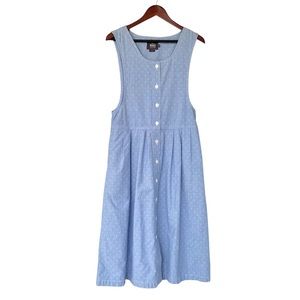 Woolrich Vintage 90’s Denim Jumper with Pockets Button Up Sleeveless Size Med